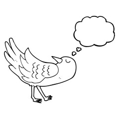 thought bubble cartoon bird