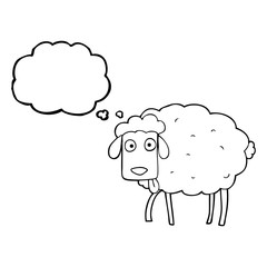 thought bubble cartoon sheep
