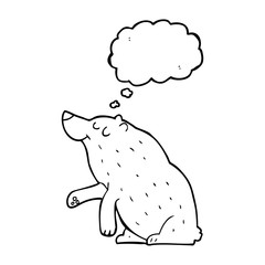 thought bubble cartoon bear