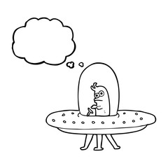 thought bubble cartoon flying saucer