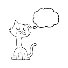 thought bubble cartoon cat