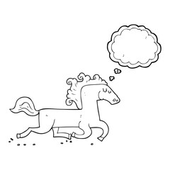 thought bubble cartoon running horse