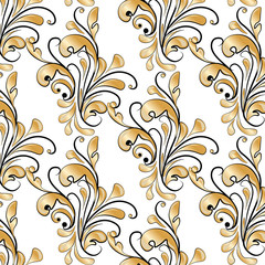 Golden Classic style ornament pattern. Vector