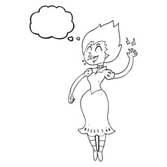 thought bubble cartoon vampire girl