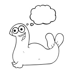thought bubble cartoon seal