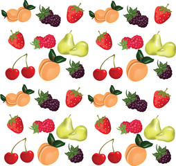 Summer fruits set. Vector