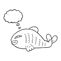thought bubble cartoon fish