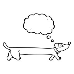 thought bubble cartoon dachshund
