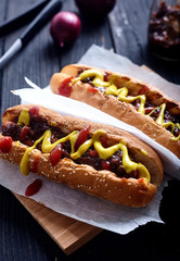Homemade New York Style Hot dog. 
