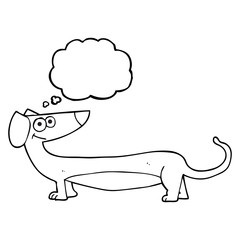 thought bubble cartoon dachshund