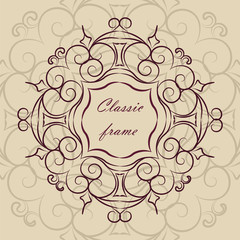 Classic style circular ornament background text. Vector