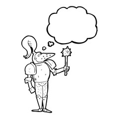 thought bubble cartoon medieval knight