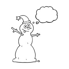 thought bubble cartoon snowman