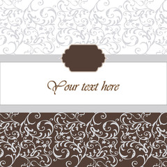 Vintage Invitation with ornaments background. Vector