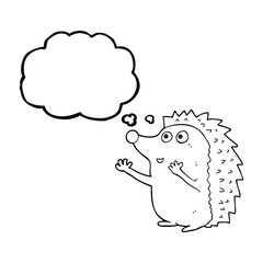 thought bubble cartoon cute hedgehog