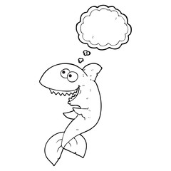 thought bubble cartoon shark