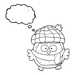 thought bubble cartoon cute little owl