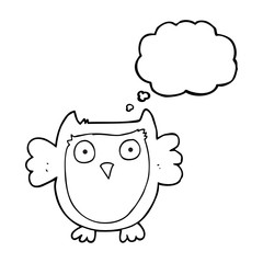 thought bubble cartoon owl