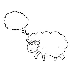 thought bubble cartoon sheep