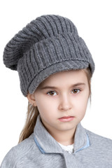 Portrait of a girl in winter hat