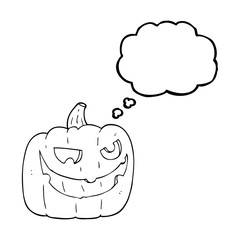 thought bubble cartoon halloween pumpkin