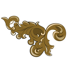 Royal bronze ornament element isolated. Vector