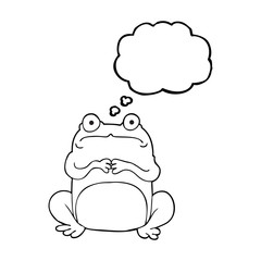 thought bubble cartoon nervous frog