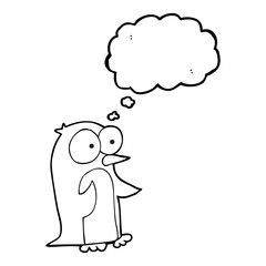 thought bubble cartoon penguin