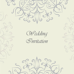 Vintage Invitation with floral ornaments. Vector