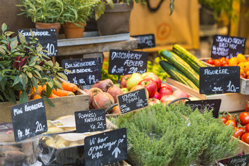 Fresh and organic vegetables at farmers market