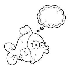 funny thought bubble cartoon fish