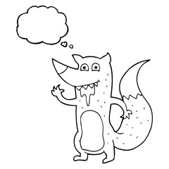 thought bubble cartoon hungry wolf