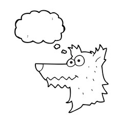 thought bubble cartoon wolf head