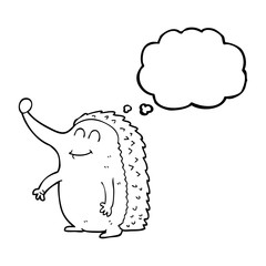 thought bubble cartoon hedgehog