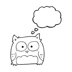 thought bubble cartoon owl