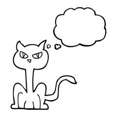 thought bubble cartoon angry cat