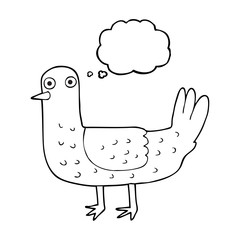 thought bubble cartoon bird