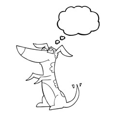 thought bubble cartoon dog