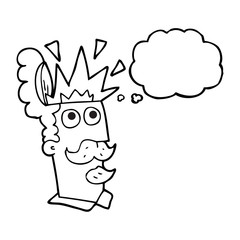 thought bubble cartoon man with exploding head