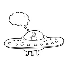 thought bubble cartoon flying saucer
