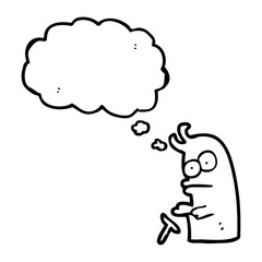 thought bubble cartoon little alien