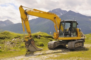 yellow excavator