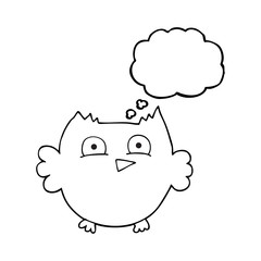 thought bubble cartoon little owl