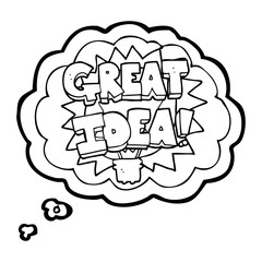 thought bubble cartoon GREAT IDEA! symbol