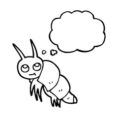 thought bubble cartoon little bug