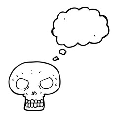 thought bubble cartoon skull