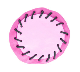 Plasticine banner isolated on white