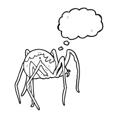 thought bubble cartoon creepy spider