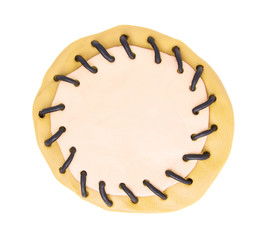 Plasticine banner isolated on white