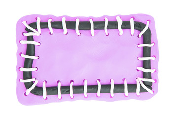 Plasticine banner isolated on white